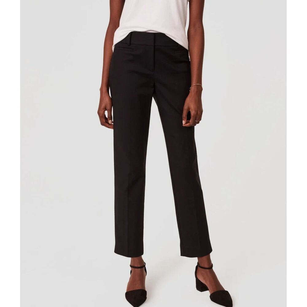 Ann Taylor LOFT Julie Women’s 12 Black Riviera Pants Cropped Stretch Chino 25”